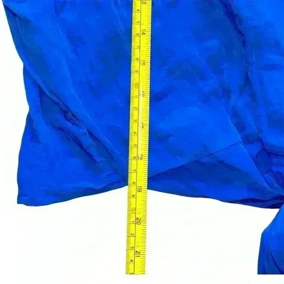 H&M Woven Blouse With Tie Detail Blue Size XXL NWT - Picture 12 of 12